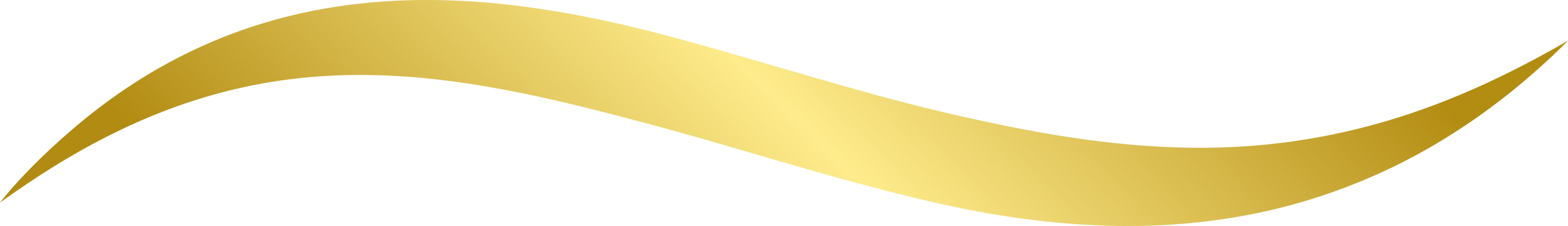 Gold Curved Line. Golden Thick Curved Line